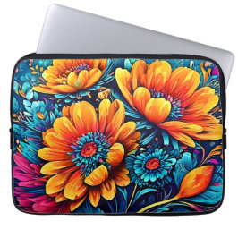 Stunningen Ro Blommigt Färg Laptop Fodral