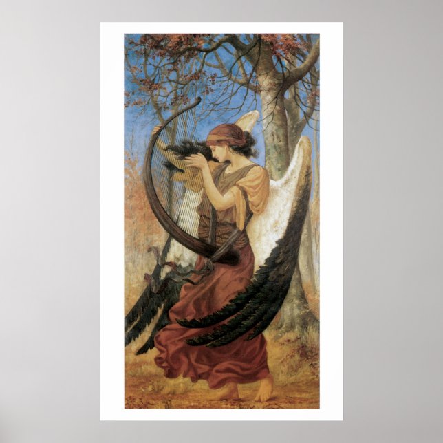 Stunningly Bevackra Victorian Art Sjöjungfru Skriv Poster (Framsidan)