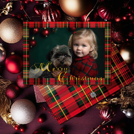 Stunningly Elegant Tartan Play Photo jul Julkort