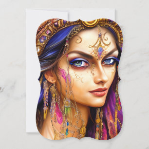 Stunningly Realistic Gypsy Dam Triptych Anteckningskort