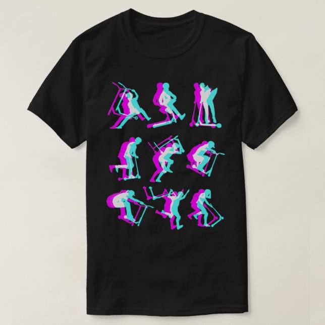 Stunt Scooter Retro Scootering Boys Kids T Shirt (Design framsida)