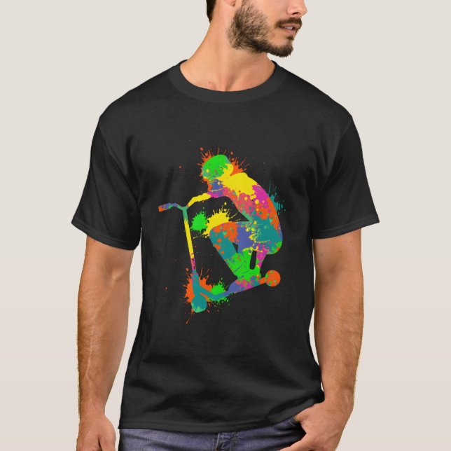 Stunt Scooter Rider Youth T Shirt (Framsida)