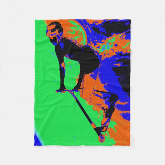Stunt Scooter Speedster - Scooter Boy Blanket Fleecefilt (Framsidan)