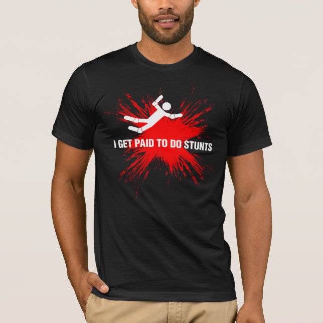 STUNTMANPROFESSIONELL (vit/rött) T-shirt (Framsida)