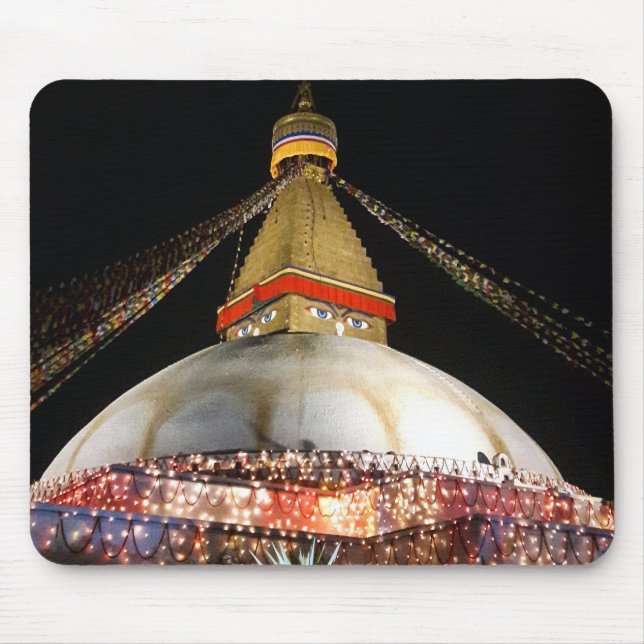 Stupa Boudhanath, Kathmandu nattetid - Nepal Musmatta (Framsidan)