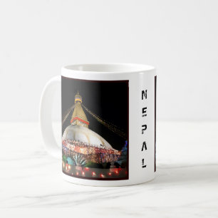 Stupa Boudhanath, Katmandu nattetid - Nepal Kaffemugg