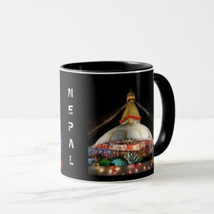 Stupa Boudhanath, Katmandu nattetid - Nepal Mugg