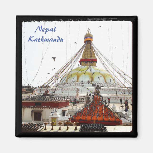 Stupa i Boudhanath, Katmandu - Nepal Magnet (Framsidan)