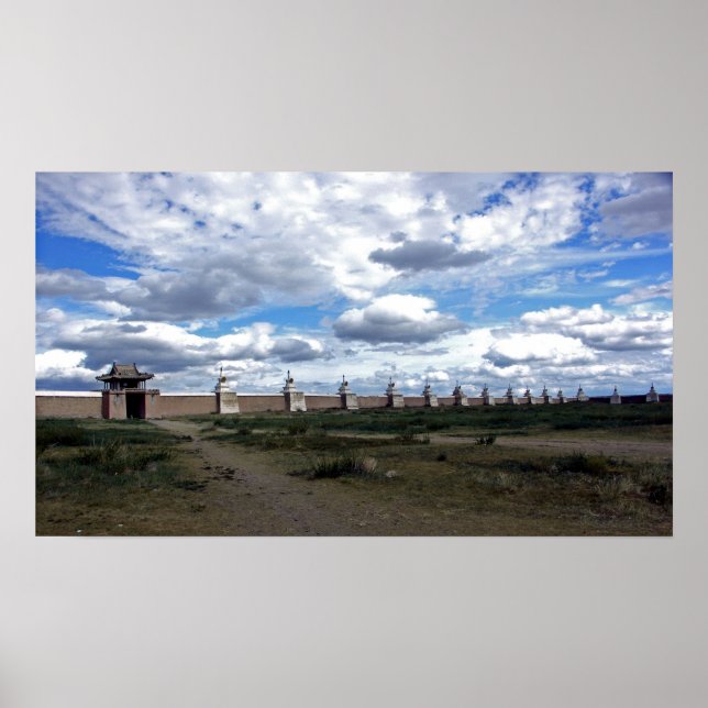 Stupa Wall vid Erdene Zuu-klostret i Mongoliet Poster (Framsidan)