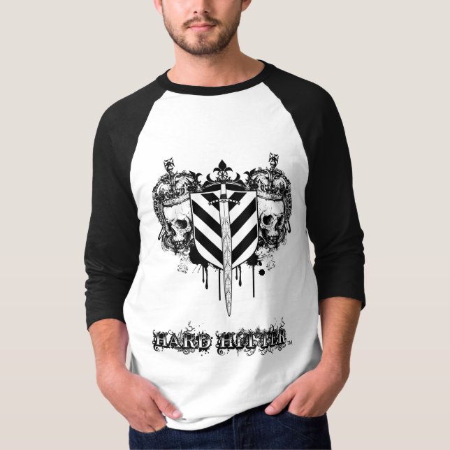 Stupad 3/4 Raglan Jersey för hård Hitter Tröja (Framsida)