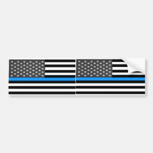 Stupad polisflagga bildekal