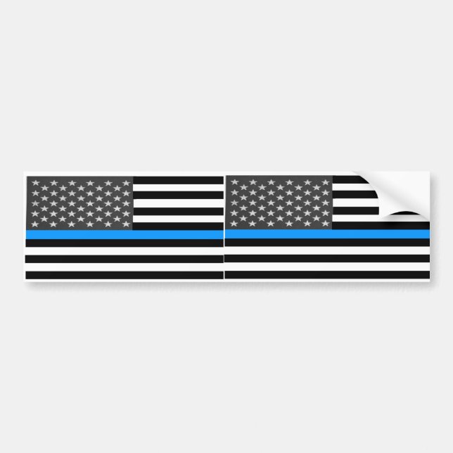 Stupad polisflagga bildekal (Framsidan)