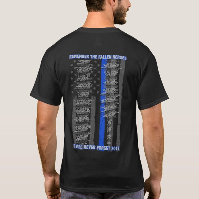 Stupade hjältar 2017 minns den stupade polisen t shirt (Baksida)