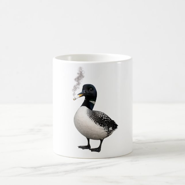 stupid Canadian wolf bird common loon Smoking meme Kaffemugg (Center)
