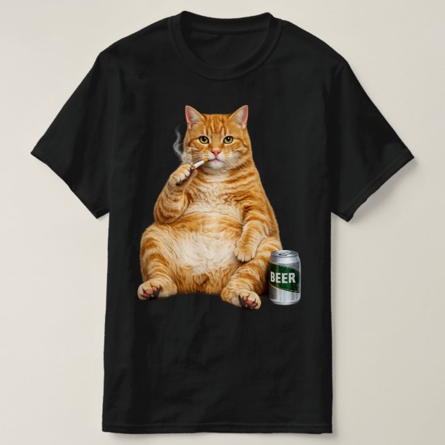 Stupid Cool Funny Cat Meme Smoking Cat cigarette  T Shirt (Design framsida)