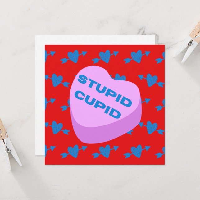 Stupid cupid, Flat Notecard Inbjudningar (Fram/Back In Situ)