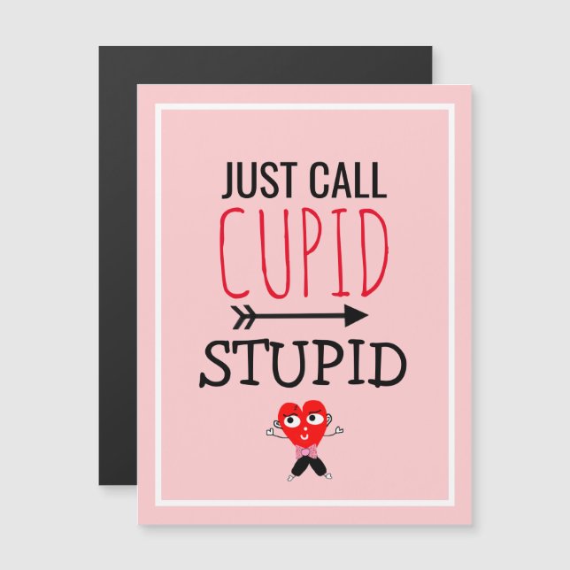 Stupid Cupid Funny Anti Valentiness Quote Singles (Fram/baksida)