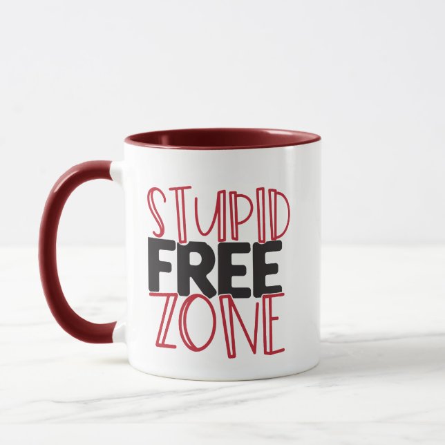 Stupid Free Zon Pun Funny Mug-Novelty Mugg (Vänster)