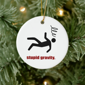 Stupid Gravity - Funny Stuntman Daredjävulen Julgransprydnad Keramik