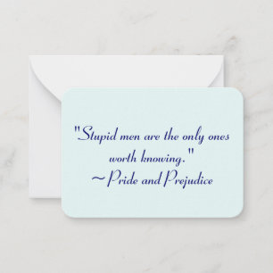 Stupid Manar Worth Knowledge Jane Austen Quote Anteckningskort