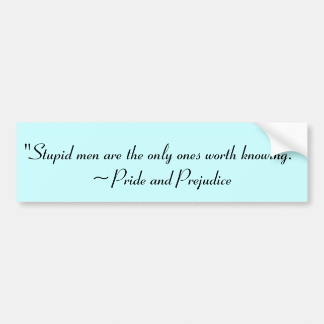 Stupid Manar Worth Knowledge Jane Austen Quote Bildekal (Framsidan)
