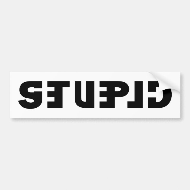 Stupid på Sticker, Clever i Spegel Bildekal (Framsidan)