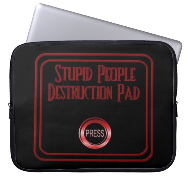 Stupid People Destruction Pad Humor Laptop sleeve (Framsidan)