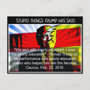 Stupid Sak Trump har sagt Postcard Souvenir Vykort
