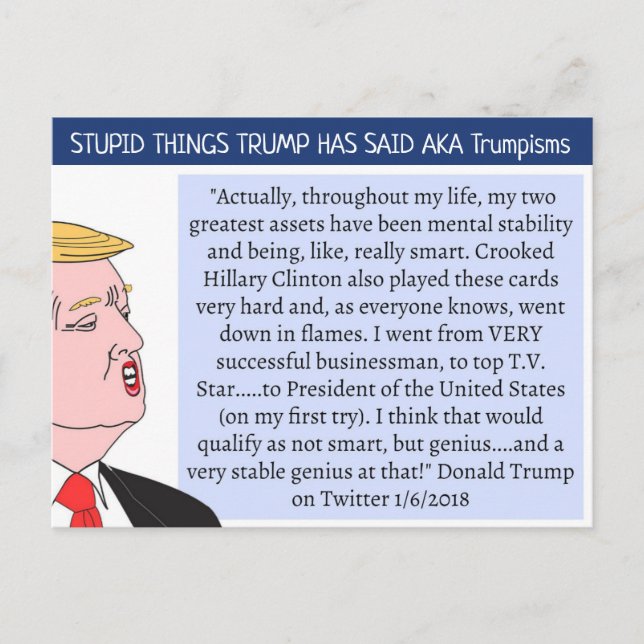 Stupid Sak Trump har sagt Postcard Souvenir Vykort (Framsida)