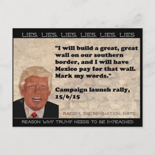 Stupid Sak Trump har sagt Postcard Souvenir Vykort
