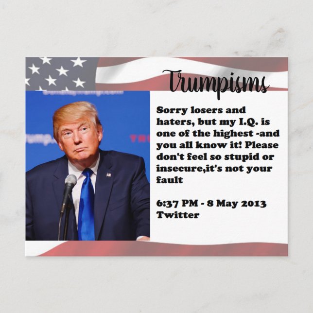 Stupid Sak Trump har sagt Postcard Souvenir Vykort (Framsida)