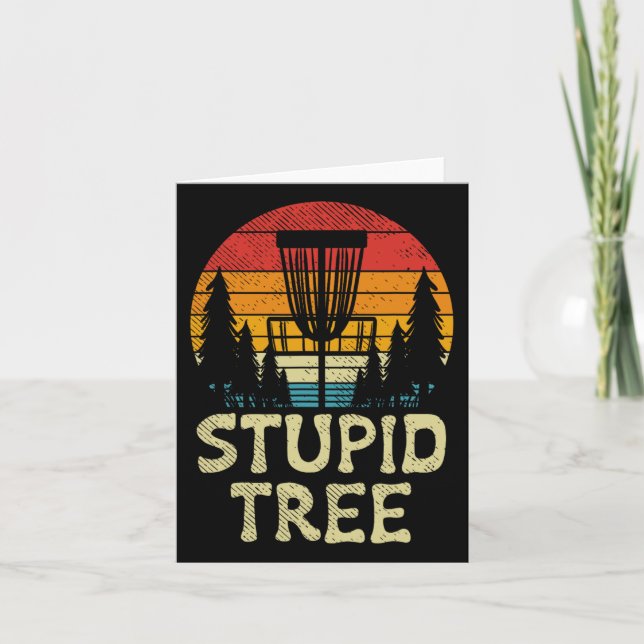 Stupid Träd Disk Golf Basket Retro Frisbee Golfing Kort (Framsida)