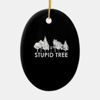 Stupid Träd Disk Golf Sports Älskare Gift Julgransprydnad Keramik