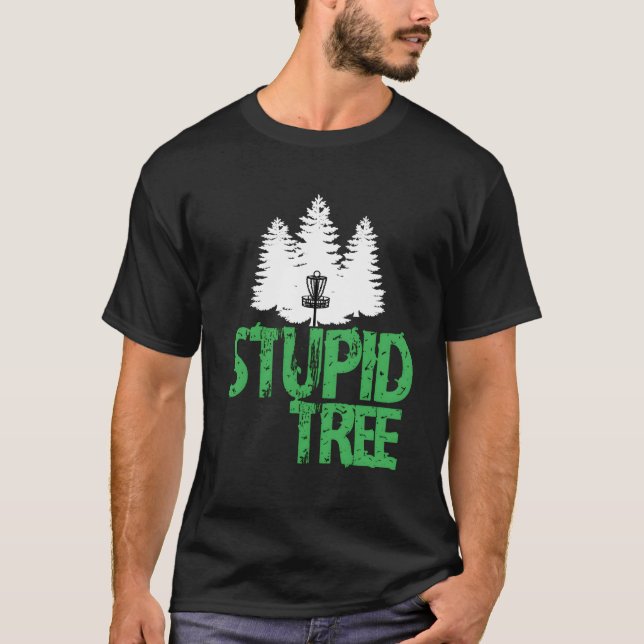 Stupid Träd Disk Golf T-Shirt Långärmad Frisbee (Framsida)