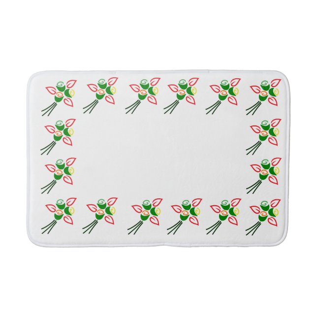 Sturdy Bath Mat med färgade blommor Badrumsmatta (Framsidan)