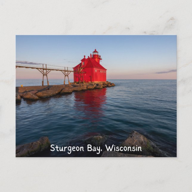 Sturgeon Bay fyr Wisconsin vykort (Framsida)