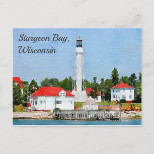 Sturgeon Bay Lighthouse, Door County, Wisconsin Vykort