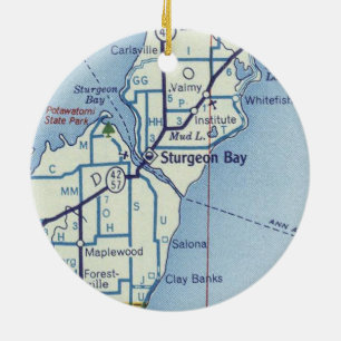 Sturgeon Bay WI Julgransprydnad Keramik