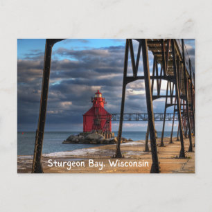 Sturgeon Bay Wisconsin-dörrens distriktskort Vykort