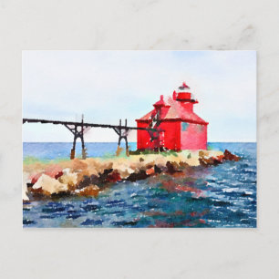 Sturgeon Bay, Wisconsin Pierhead Lighthouse Vykort