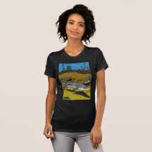STURGEON COLORING PAGE & SCUTES - womens t-shirt