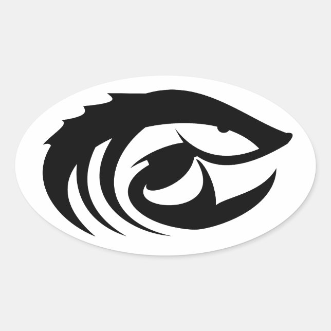 Sturgeon Fish Sticker Ovalt Klistermärke (Framsida)