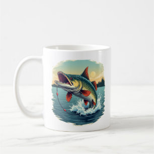 Sturgeon Fishing Jump Graphic Coffee Mugg
