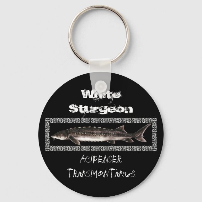 Sturgeon Keychain - White Sturgeon Nyckelring (Framsida)