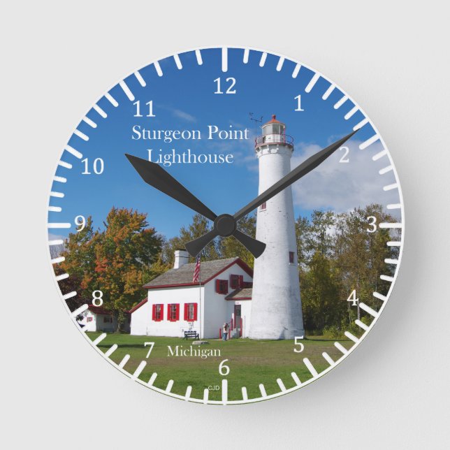 Sturgeon Point Lighthouse-klocka Rund Klocka (Framsida)