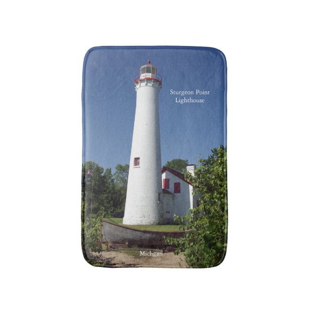 Sturgeon Point Lighthouse och Boat High bathmat Badrumsmatta (Framsidan (Vertikal))