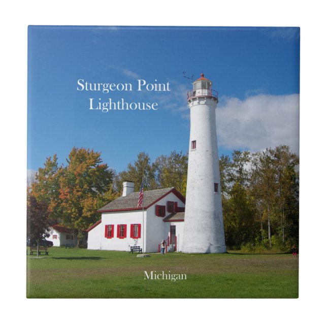 Sturgeon Point Lighthouse-panel Kakelplatta (Framsidan)