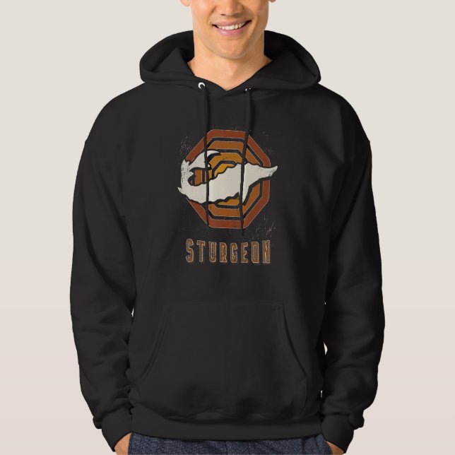 Sturgeon Vintage Retro Classic Animal Love Hoodie (Framsida)