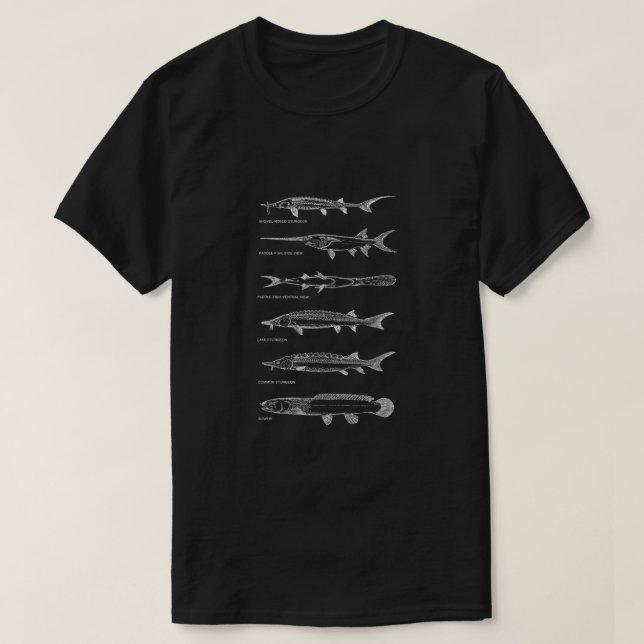 Sturgeons Paddlefish Bowfin Fish Chart Best Fisher T Shirt (Design framsida)