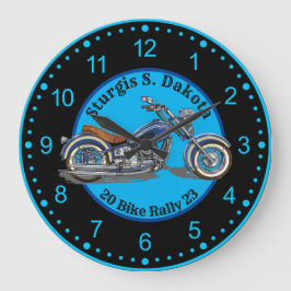 Sturgis BIke Rally 2023 Blue Motorcycle Stor Klocka